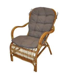 Ratanové křeslo Sidney s polstrem šedý melír