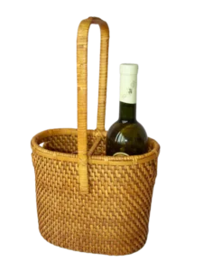 Ratanový košík na dvě láhve