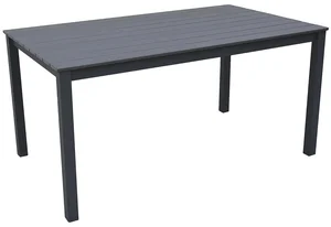 Ratanový zahradní stůl CALVIN 150x90 cm šedý