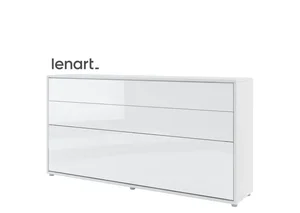 REBECCA 90 Výklopná postel – široká, bílá lesk / bílá mat