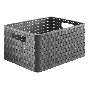 Recyklovaný úložný košík Country v tmavě šedé
