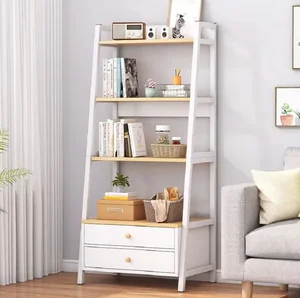 Regál CAIRO se šuplíky, bílá a buk