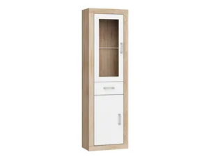 Regál GOUDINI 2 – dub sonoma / bílý lesk, 60×198×34 cm, s šuplíkem, 5 let záruky