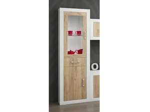 Regál GOUDINI 2 se šuplíkem, craft bílý / craft zlatý