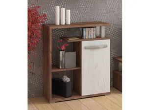Regál LEHUA 1D 80 x 95 x 39 cm – craft tobaco / craft bílý
