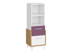 Regál LEPON 45N dub artisan/bílá/fialová