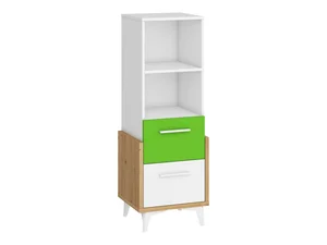 Regál LEPON 45N dub artisan/bílá/zelená, 5 let záruka