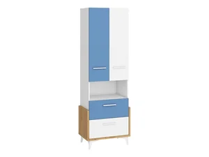 Regál LEPON 65 cm dub artisan/bílá/modrá