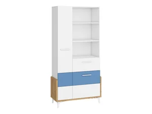 Regál LEPON 95W dub artisan/bílá/modrá – 5 let záruky