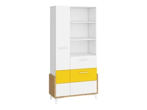 Regál LEPON 95W dub artisan/bílá/žlutá – 5 let záruky
