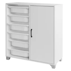 Regál Velto s úložnými boxy, bílý