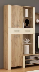 Regál vysoký craft zlatý/krém – 5 let záruka