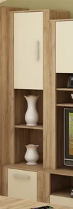 Regál WUBIN 2D s dvířky – dekor zlatý/krém/zlatý, 5 let záruky