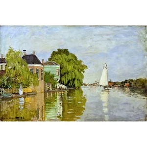 Reprodukce Monetova obrazu Houses on the Achterzaan 90x60 cm