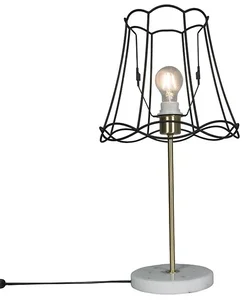Retro mosazná stolní lampa Granny Frame černá 30 cm