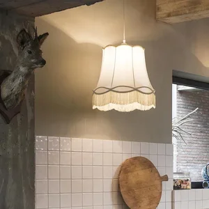 Retro závěsné svítidlo Granny 45 cm krémové