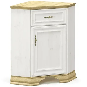 Rohová komoda SCORDIA 1D1S – borovice Andersen / zlatý dub