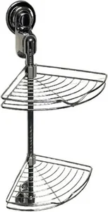 Rohová koupelnová police CORNE 68 cm stříbrná