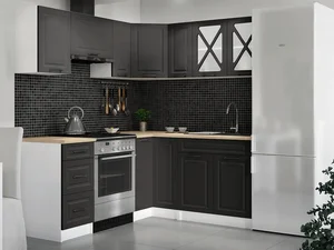 Rohová kuchyňská linka Astra tmavě šedá MAT