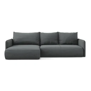 Rohová pohovka Nanea šedá (levý roh) s rozkladem a úložným prostorem