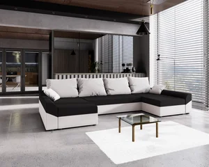 Rohová sedačka ATTANASIO U černá/bílá