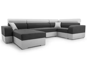 Rohová sedačka PELERGONIA SUPER – pravá, tmavě a světlá šedá