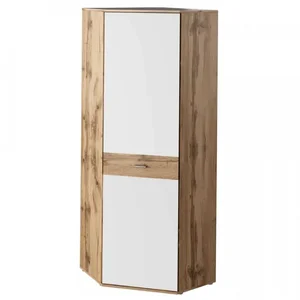 Rohová skříň CYRIL Typ 3, dub wotan/bílá