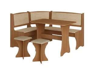 Rohový jídelní set BUREWALA s taburety – olše/Monaco, 5 let záruka