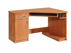 Rohový PC stůl BROTHER – levý, olše, 123 × 74 × 90 cm