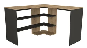 Rohový stůl ABSOLUTE – levý, sapphire/antracit