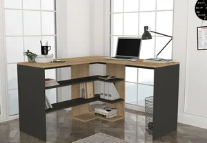 Rohový stůl BONGA – sapphire/antracit