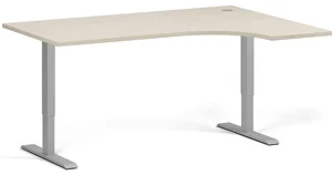 Rohový výškově nastaviteľný stôl 160x120 cm s dvomi motormi