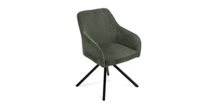 ROSBEL: otočná jídelní židle, zelená látka a kov