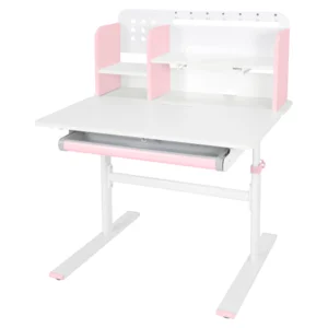 Rostoucí psací stůl ADAN, růžová/bílá