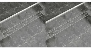 Rovný sprchový žlab z nerezové oceli 2 ks 530x140 mm