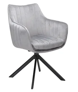 ROZI Velvet otočná židle šedá/černá