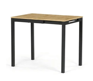 Rozkládací jídelní stůl NALGARIV 60/90x60x75 cm – dubový dekor, černé kovové nohy