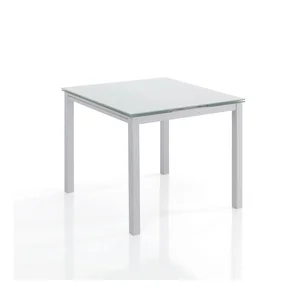 Rozkládací jídelní stůl s skleněnou deskou 90x90 cm