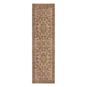 Ručně tkaný běhoun s juty v přírodní barvě 60x230 cm