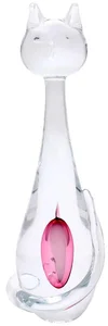 Ručně tvarovaná skleněná kočka 21 cm - České originální dekorace od Artcristal Bohemia