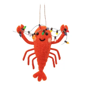Ruční textilní vánoční ozdoba 11 cm Lobster