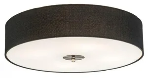 Rustikální černé stropní svítidlo Drum Jute 50 cm