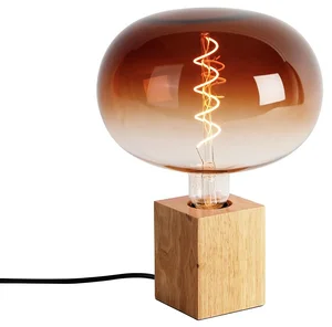 Rustikální dřevěná stolní lampa s LED - Bloc