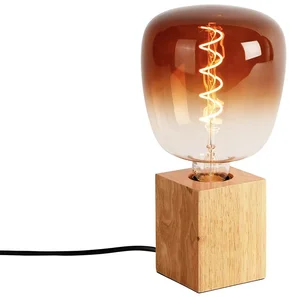 Rustikální dřevěná stolní lampa s LED G140