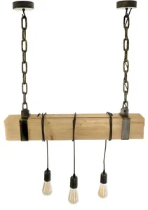 Rustikální dřevěné závěsné světlo WOOD 80B