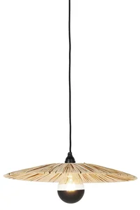 Rustikální závěsné svítidlo Leia s lanem, černá, 45 cm
