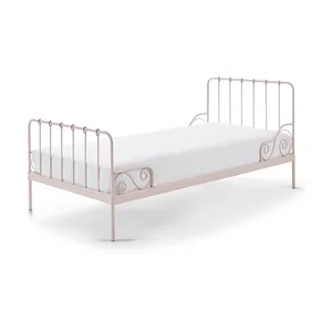 Růžová dětská kovová postel Vipack Alice 90x200 cm