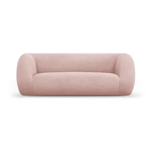 Růžová pohovka z bouclé textilie 210 cm Essen