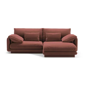 Růžová rohová pohovka Torino – Micadoni s lenoškou (pravý roh)