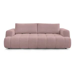 Růžová rozkládací pohovka Fuji 251 cm s úložným prostorem